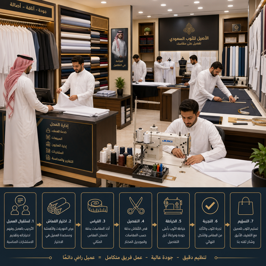 كيفية تحسين إدارة محلات الثوب السعودي